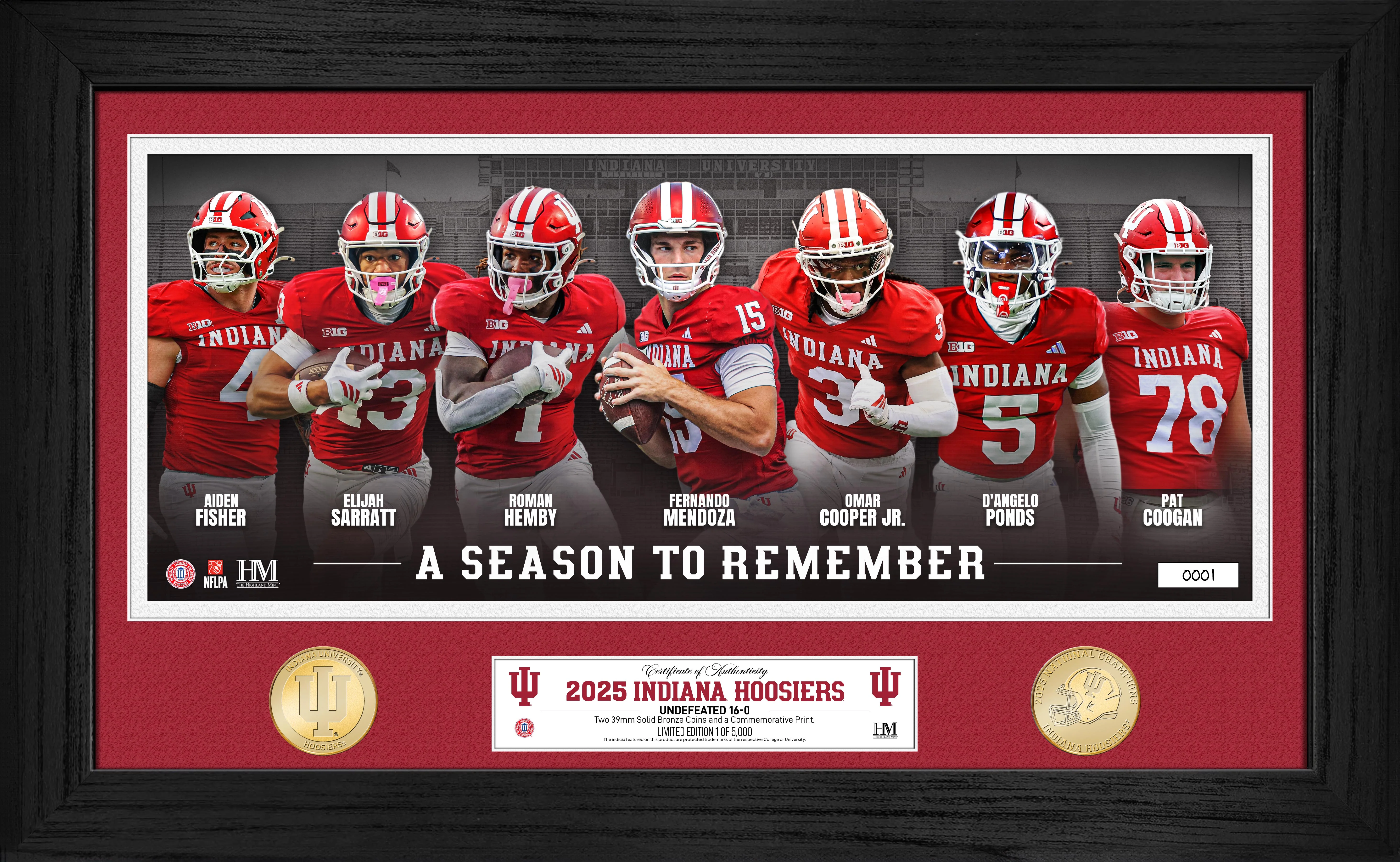 Indiana Hoosiers 2025 Season to Remember Bronze Pano Coin Photo Mint