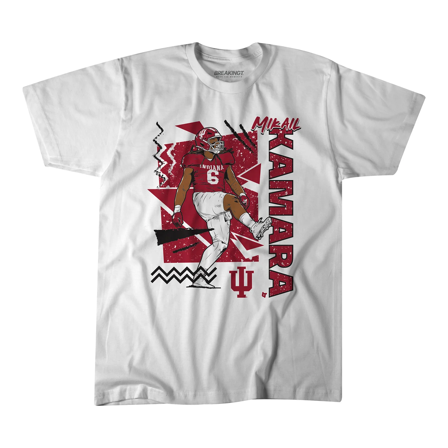 Indiana Hoosiers Breaking T #6 Mikail Kamara Student Athlete T-Shirt
