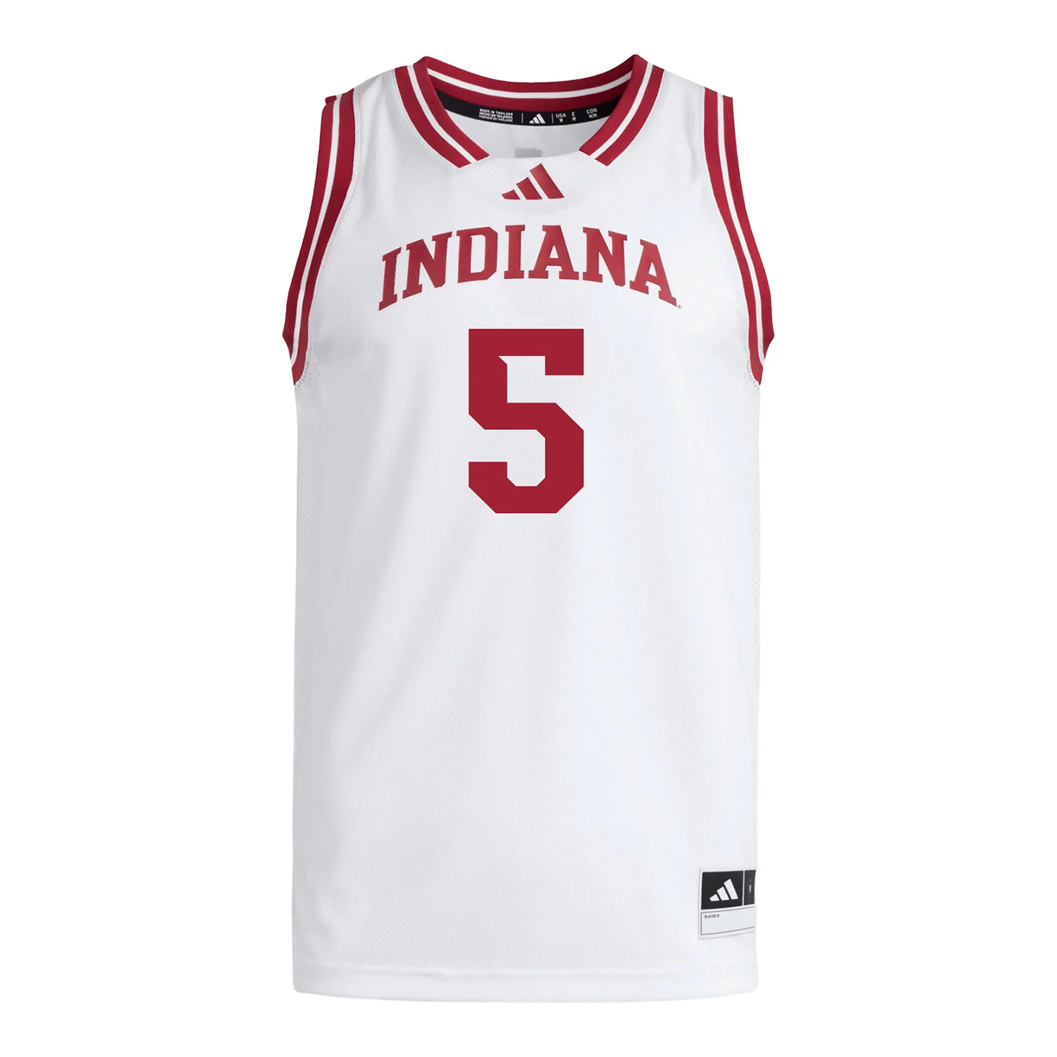Indiana Hoosiers Adidas #5 Lenee Beaumont Student Athlete White Basketball Jersey - Image 2