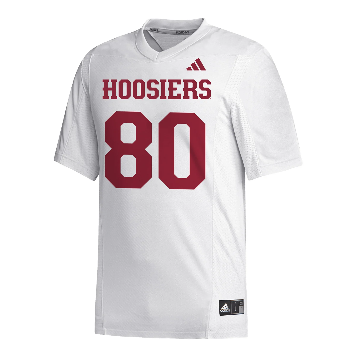 Indiana Hoosiers Adidas #80 Charlie Becker Student Athlete White Football Jersey - Image 2