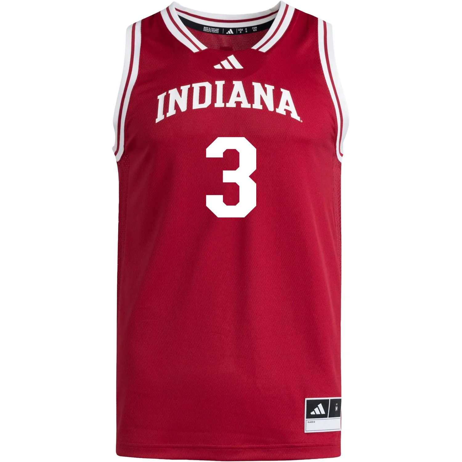 Indiana Hoosiers Adidas #3 Lamar Wilkerson Student Athlete Youth Crimson Basketball Jersey - Image 2