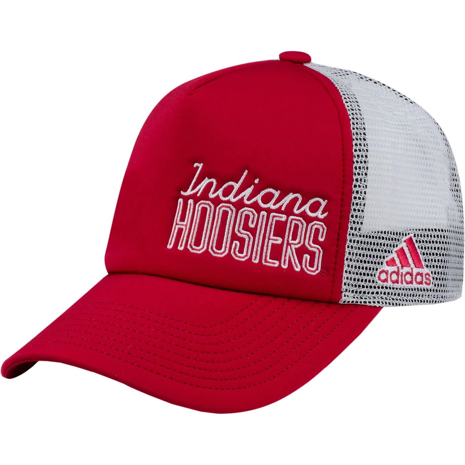 Ladies Indiana Hoosiers Adidas Wordmark Foam Trucker Adjustable Hat