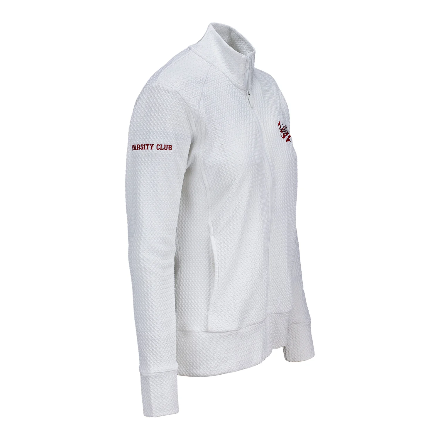 Indiana University Varsity Club Ladies White Script Full Zip Pullover - Image 3