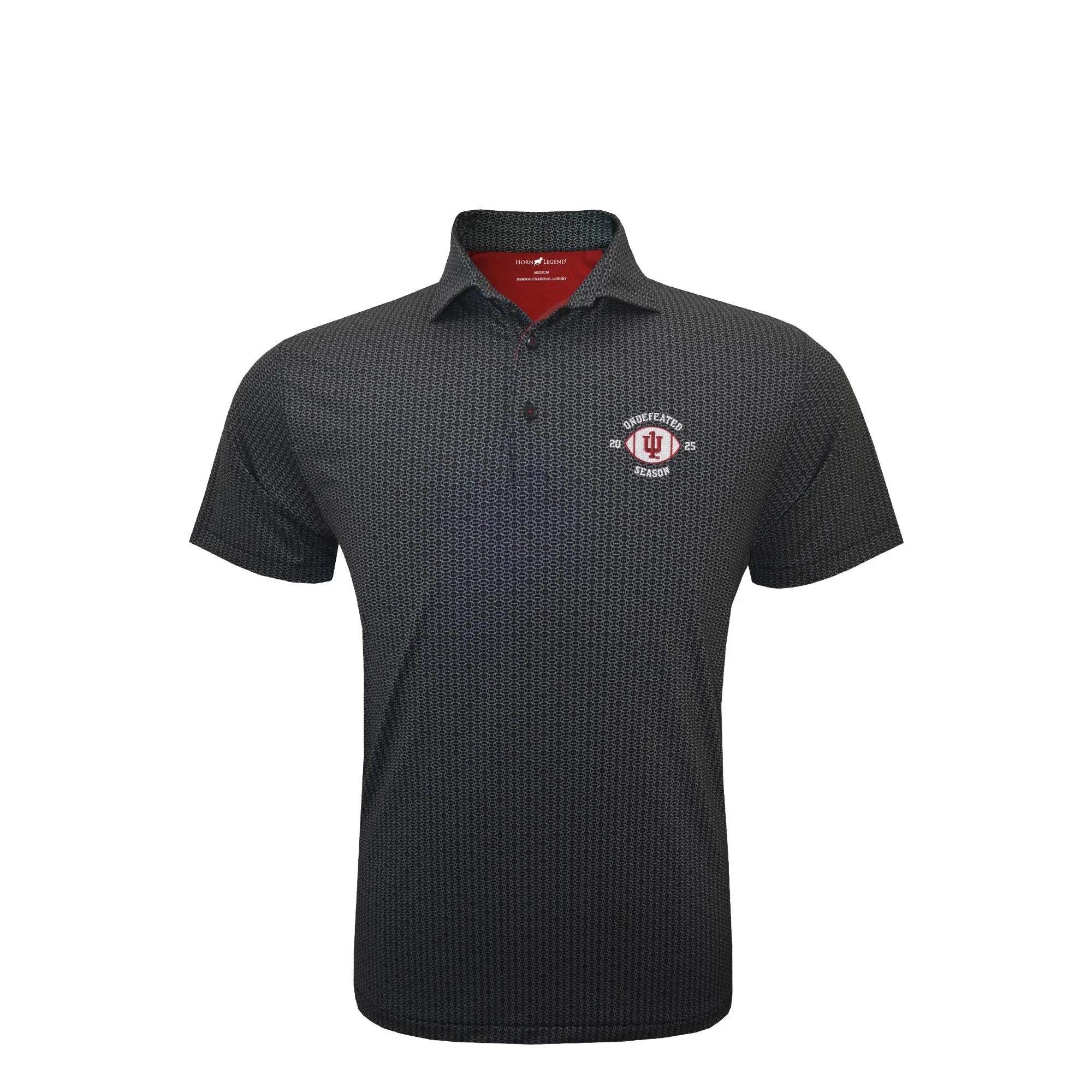 Horn Legend Indiana Hoosiers 2025 Undefeated Season Black Spiral Polo - Image 2