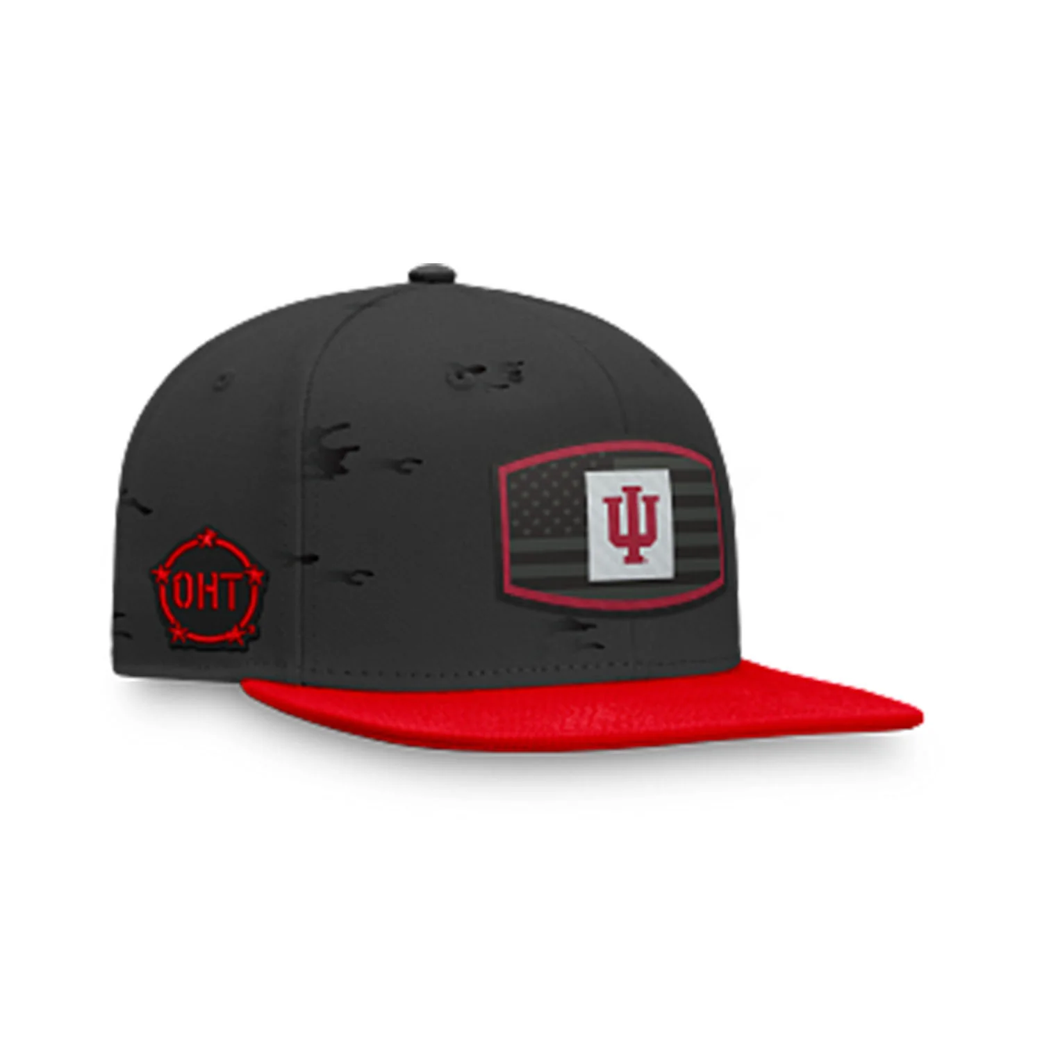 Indiana Hoosiers Flag Patch OHT Grey Adjustable Hat