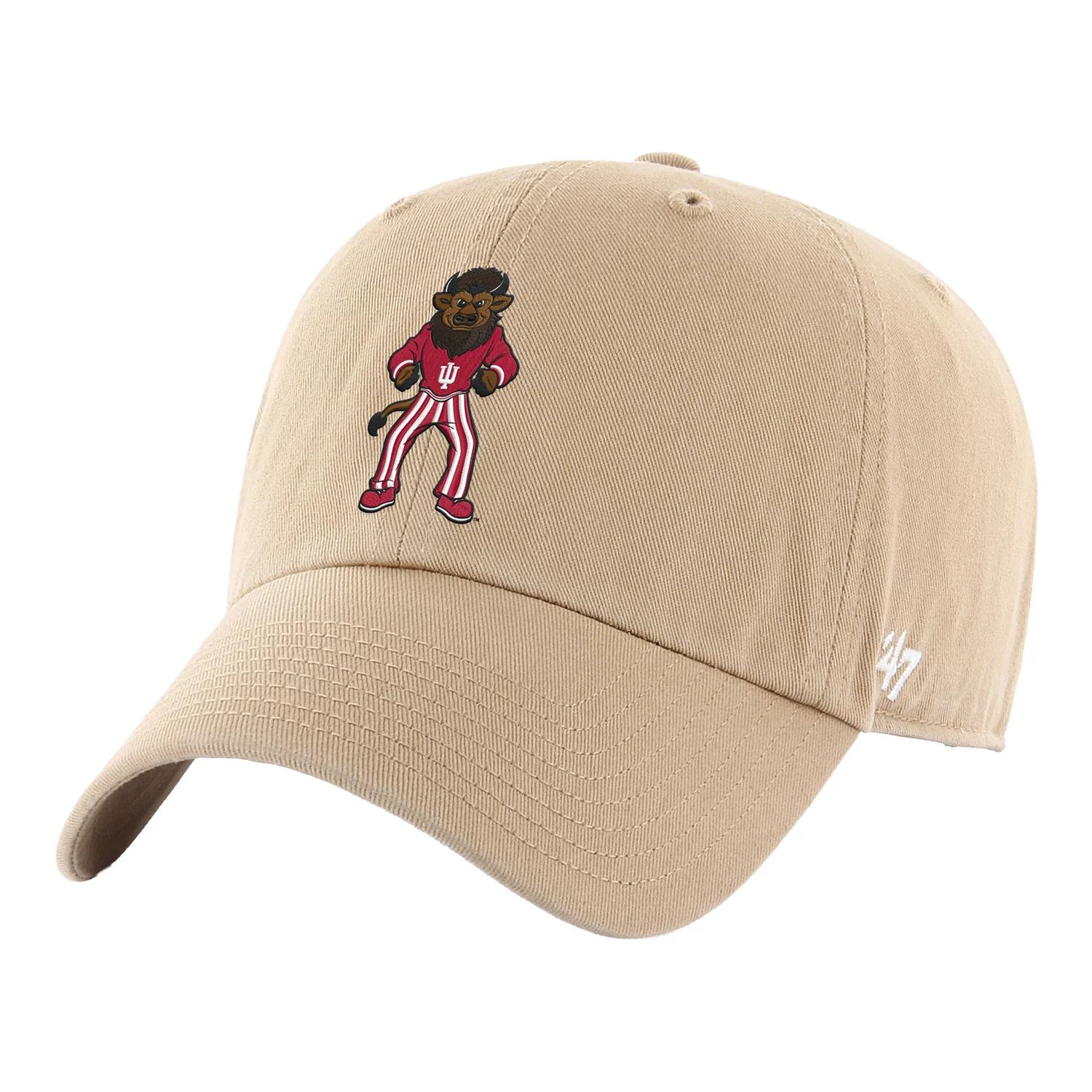 Indiana Hoosiers 47 Brand Hoosier the Bison Khaki Hat