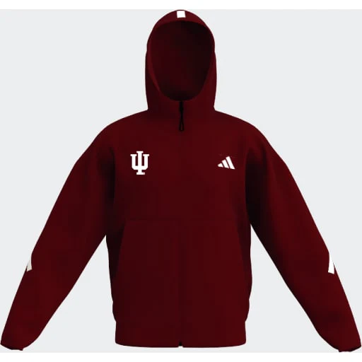 Indiana Hoosiers Full Zip Z.N.E. Hooded Red Sweatshirt