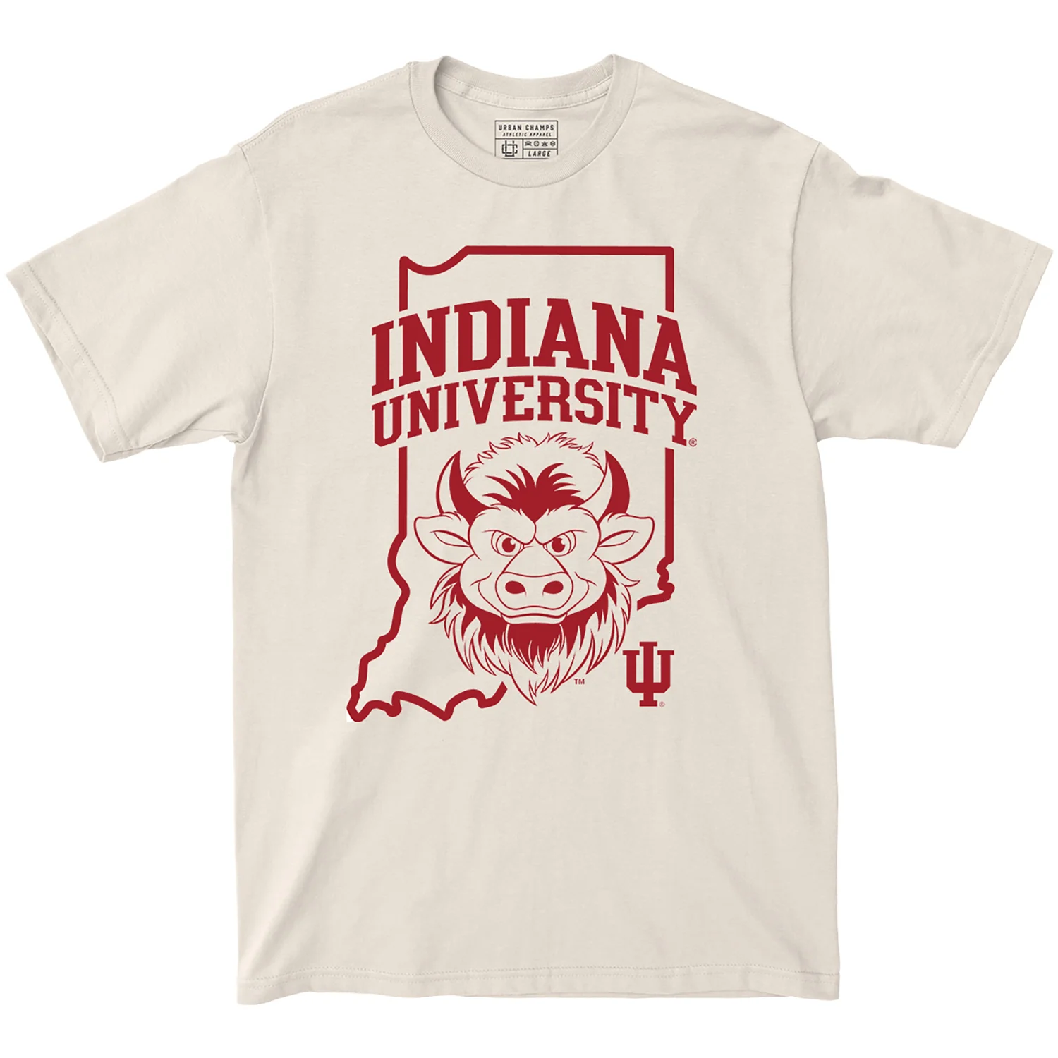 Indiana Hoosiers Hoosier the Bison State Outline T-Shirt