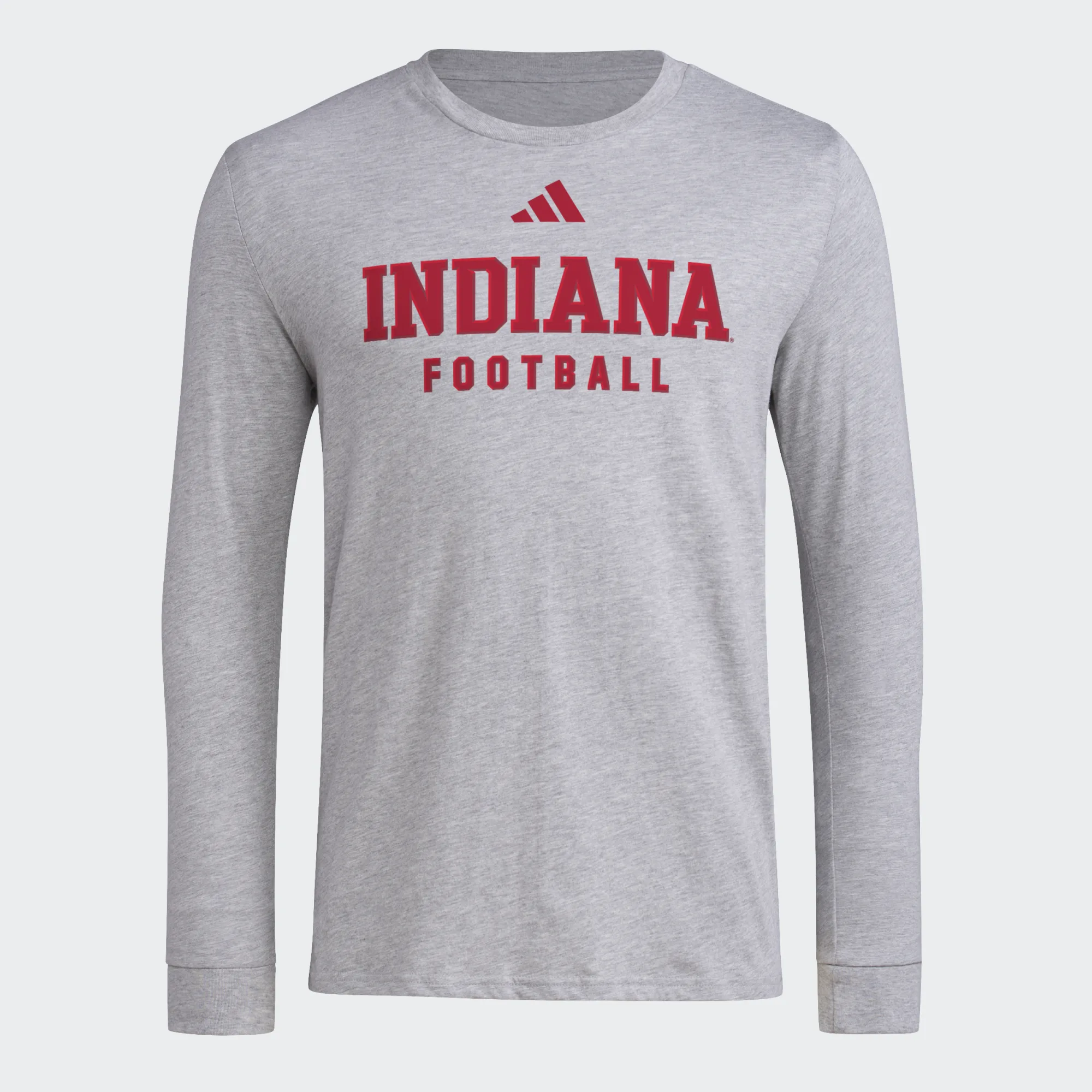 Indiana Hoosiers Football Adidas Grey Long Sleeve Practice T-Shirt