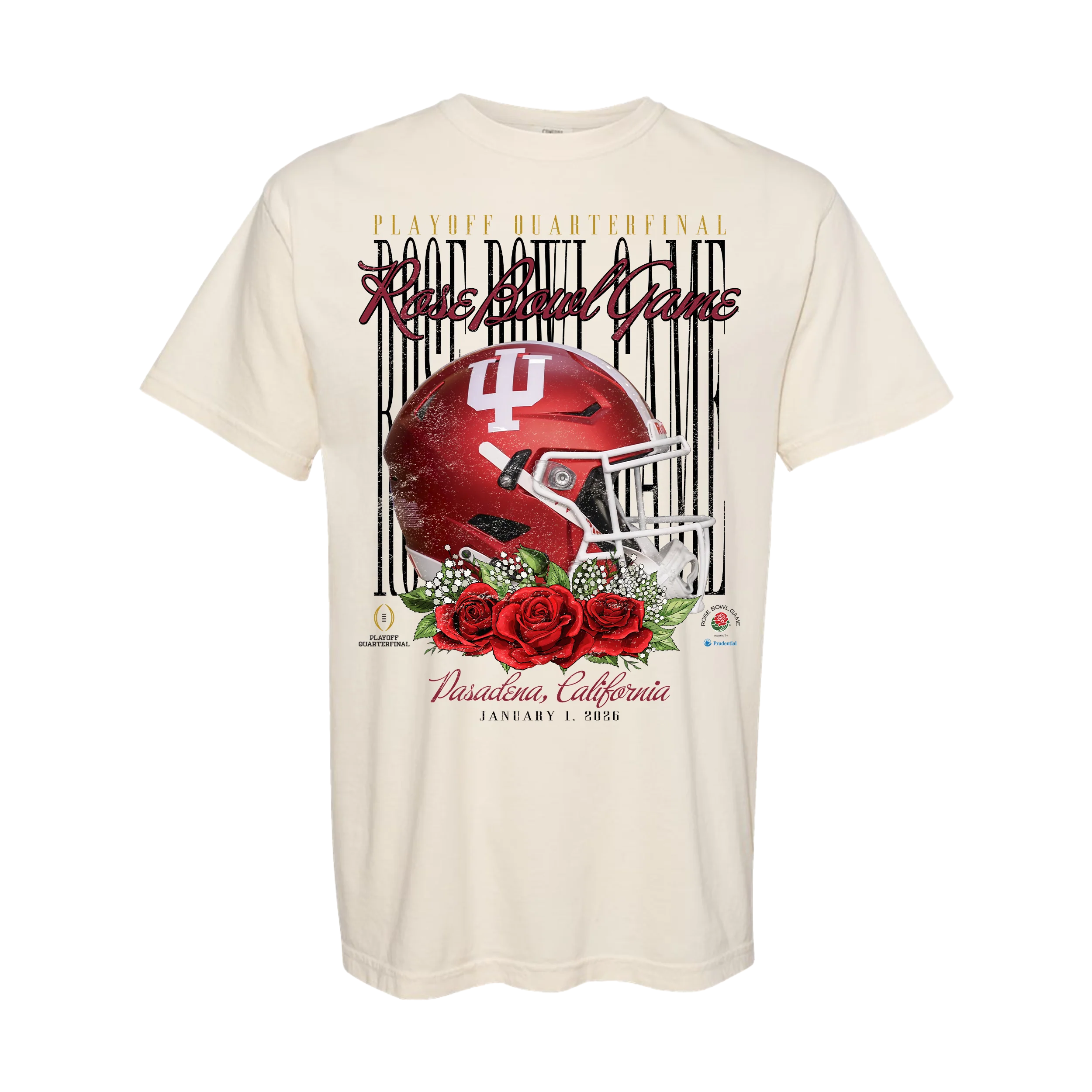 Indiana Hoosiers Something Inked 2026 Rose Bowl Vintage Helmet Graphic Tee