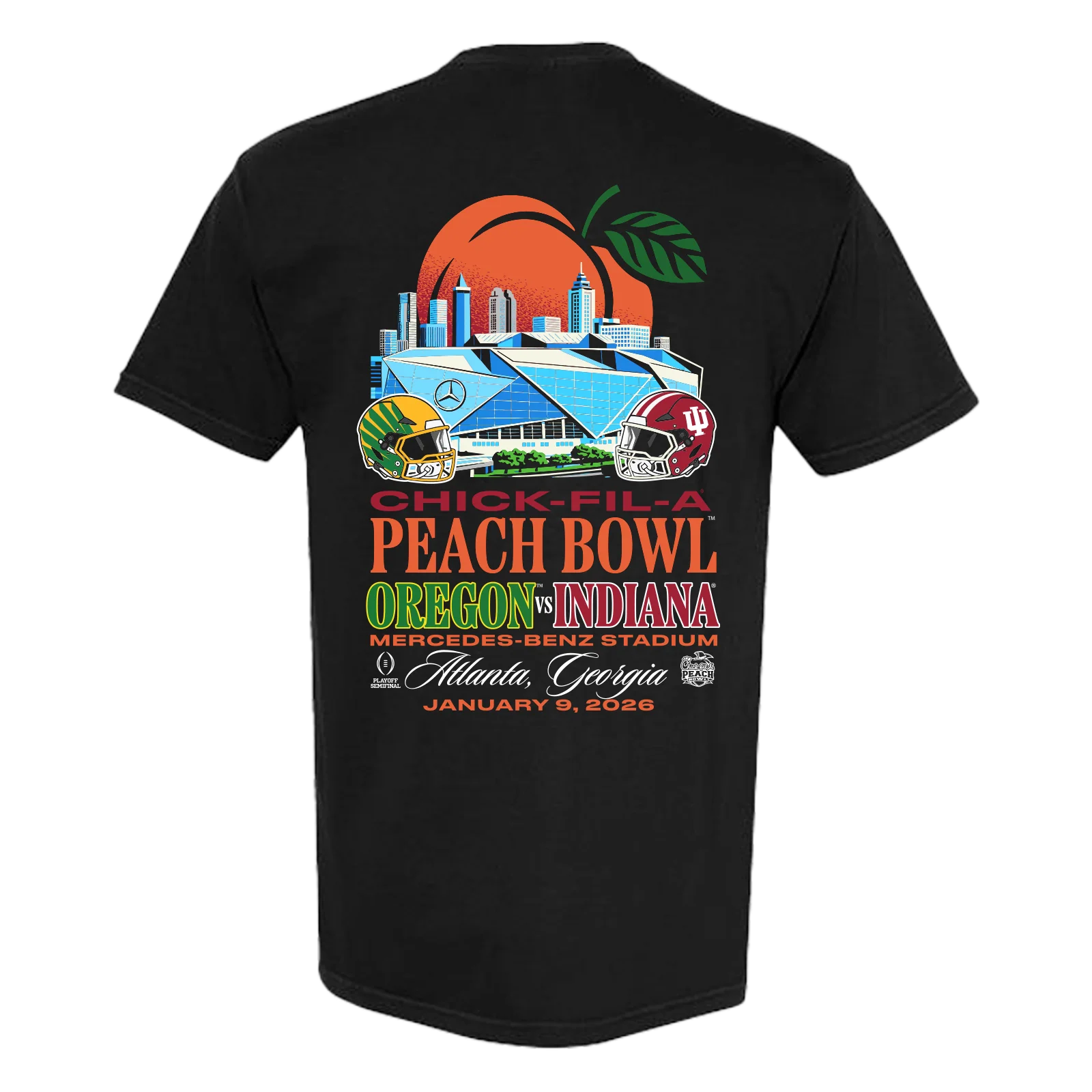 Indiana Hoosiers Peach Bowl Stadium Match Up T-Shirt - Image 2