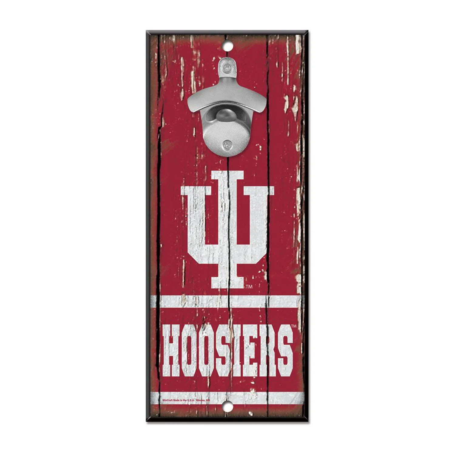 Indiana Hoosiers 5" x 11" Bottle Opener Crimson Sign