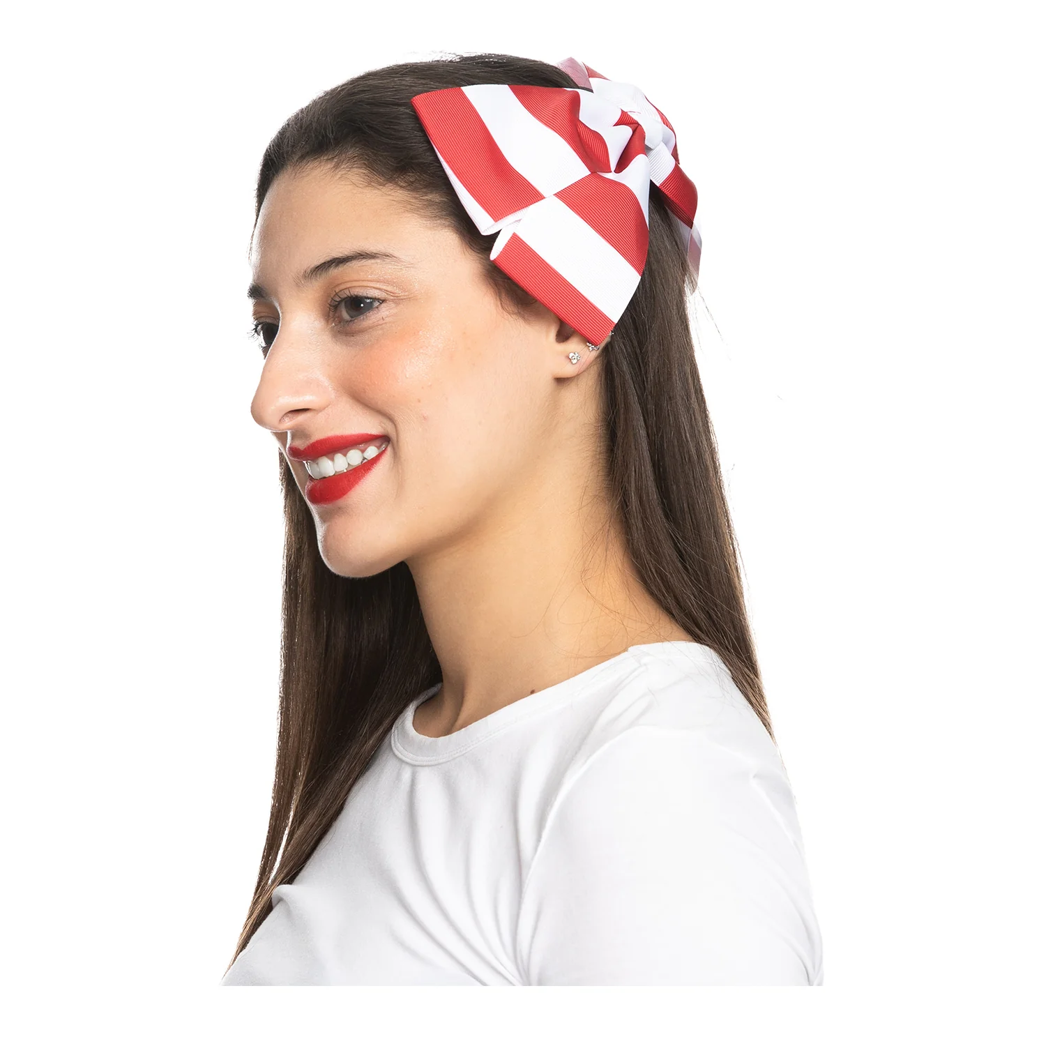 Indiana Hoosiers Youth Candy Stripe Hair Bow - Image 2