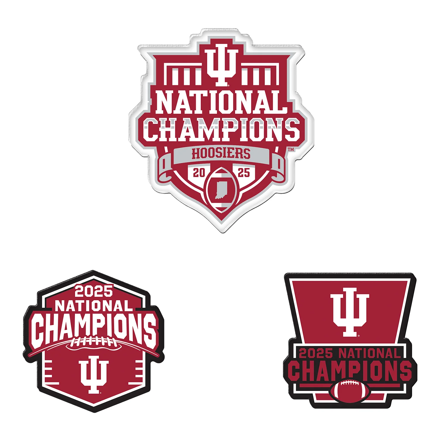 Indiana Hoosiers Wincraft 2025 College Football Playoff Champs Magnet 3-Pack