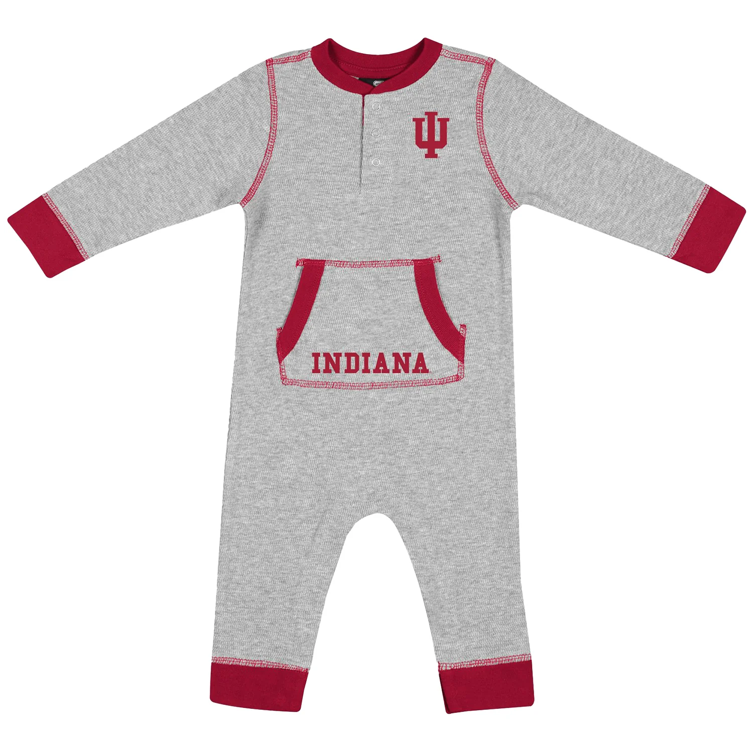 Infant Indiana Hoosiers Power Shortage Grey Romper