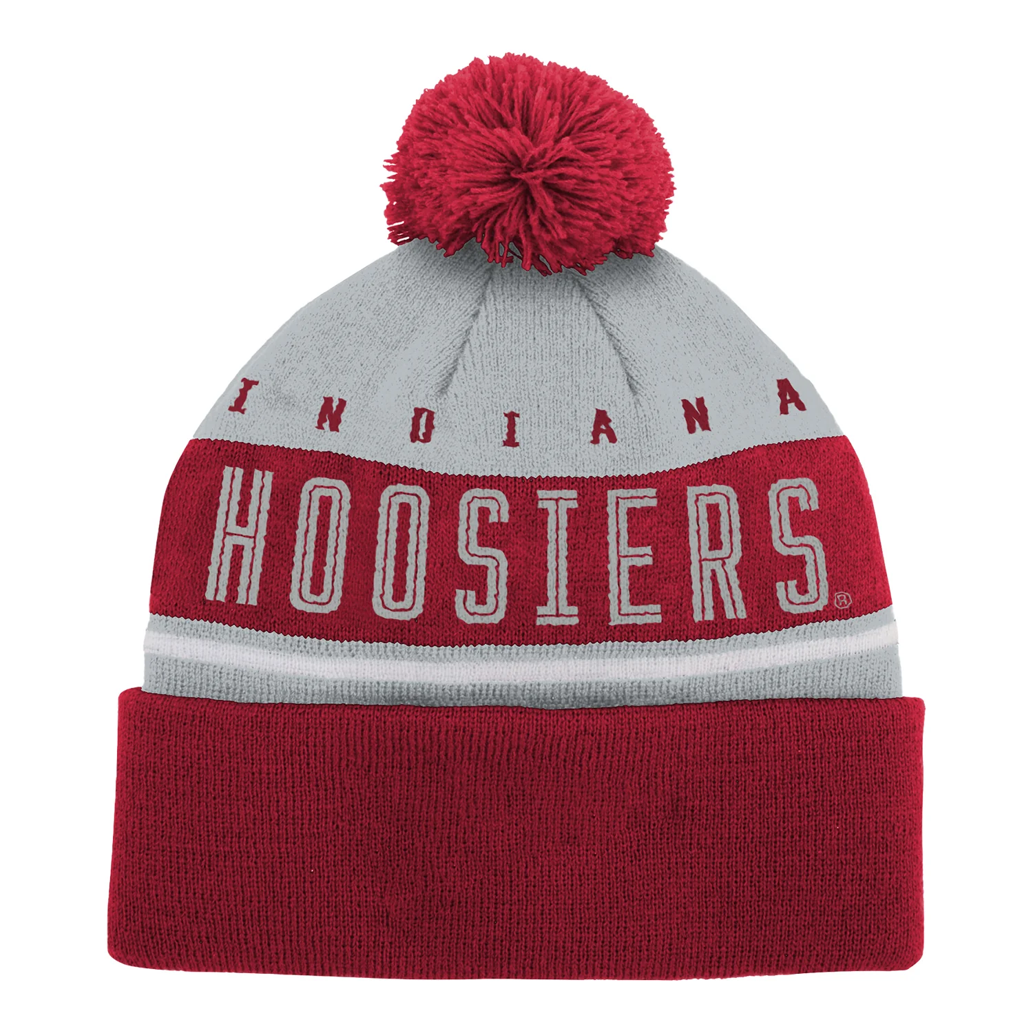 Youth Indiana Hoosiers Redzone Jacquard Crimson Knit Hat - Image 2
