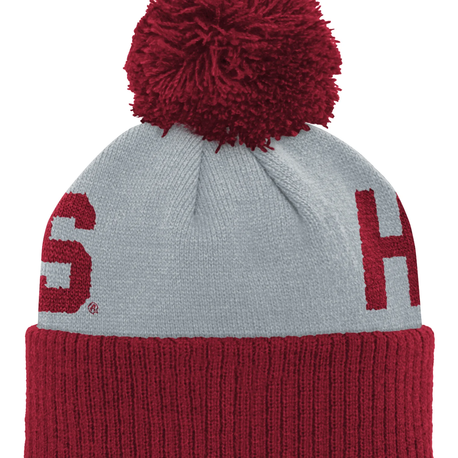 Infant Indiana Hoosiers Jacquard Crimson Grey Knit Hat - Image 2